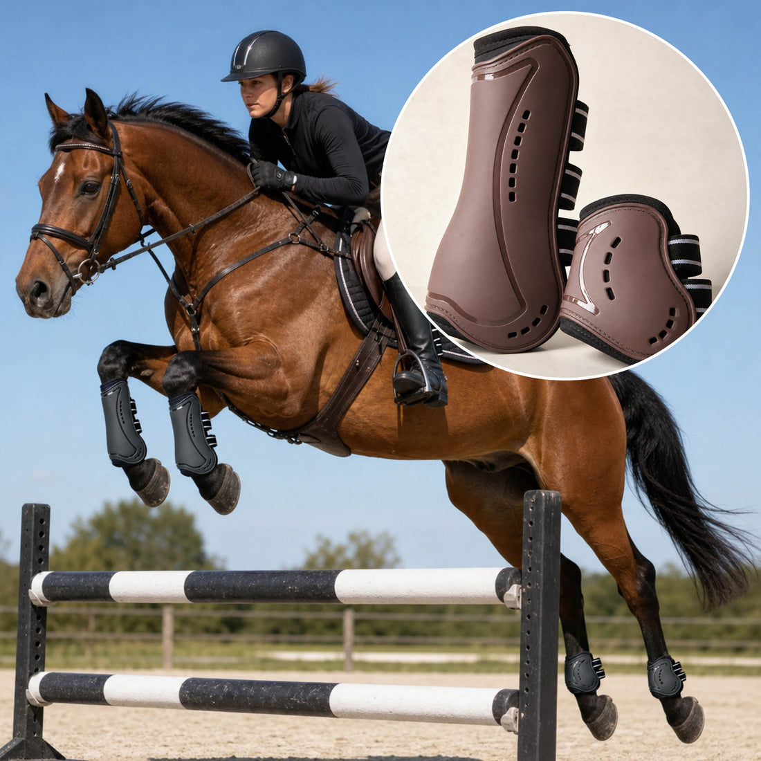 Vented Stride Shield tendon and fetlock boots for horses