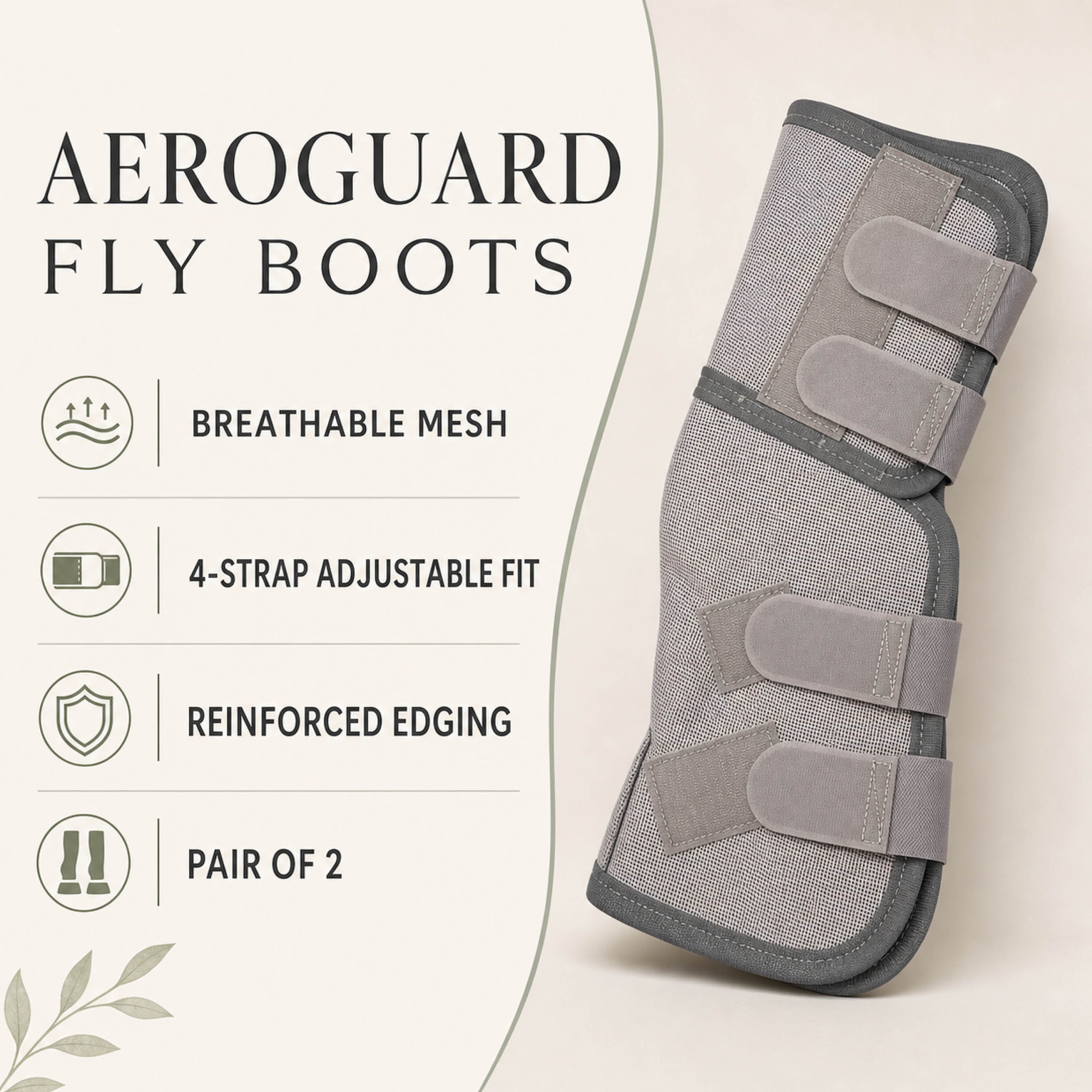 AeroGuard breathable mesh fly boots for horse legs - product image 03