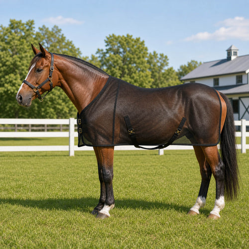AeroGuard black breathable mesh summer fly sheet for horses - product image 01
