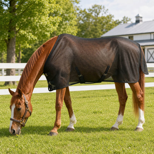 AeroGuard black breathable mesh summer fly sheet for horses - product image 02