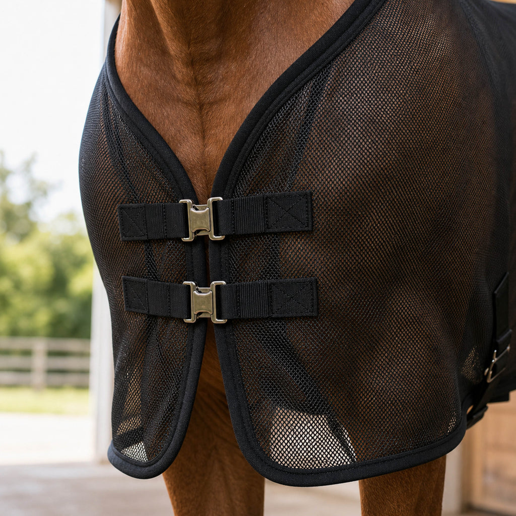 AeroGuard black breathable mesh summer fly sheet for horses - product image 06