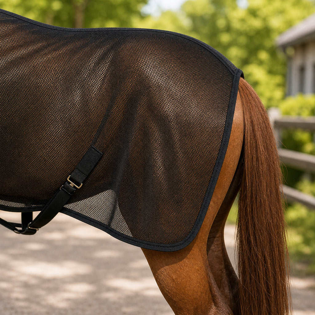 AeroGuard black breathable mesh summer fly sheet for horses - product image 07