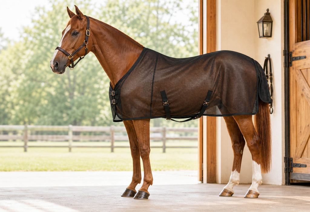 AeroGuard black breathable mesh summer fly sheet for horses - product image 10