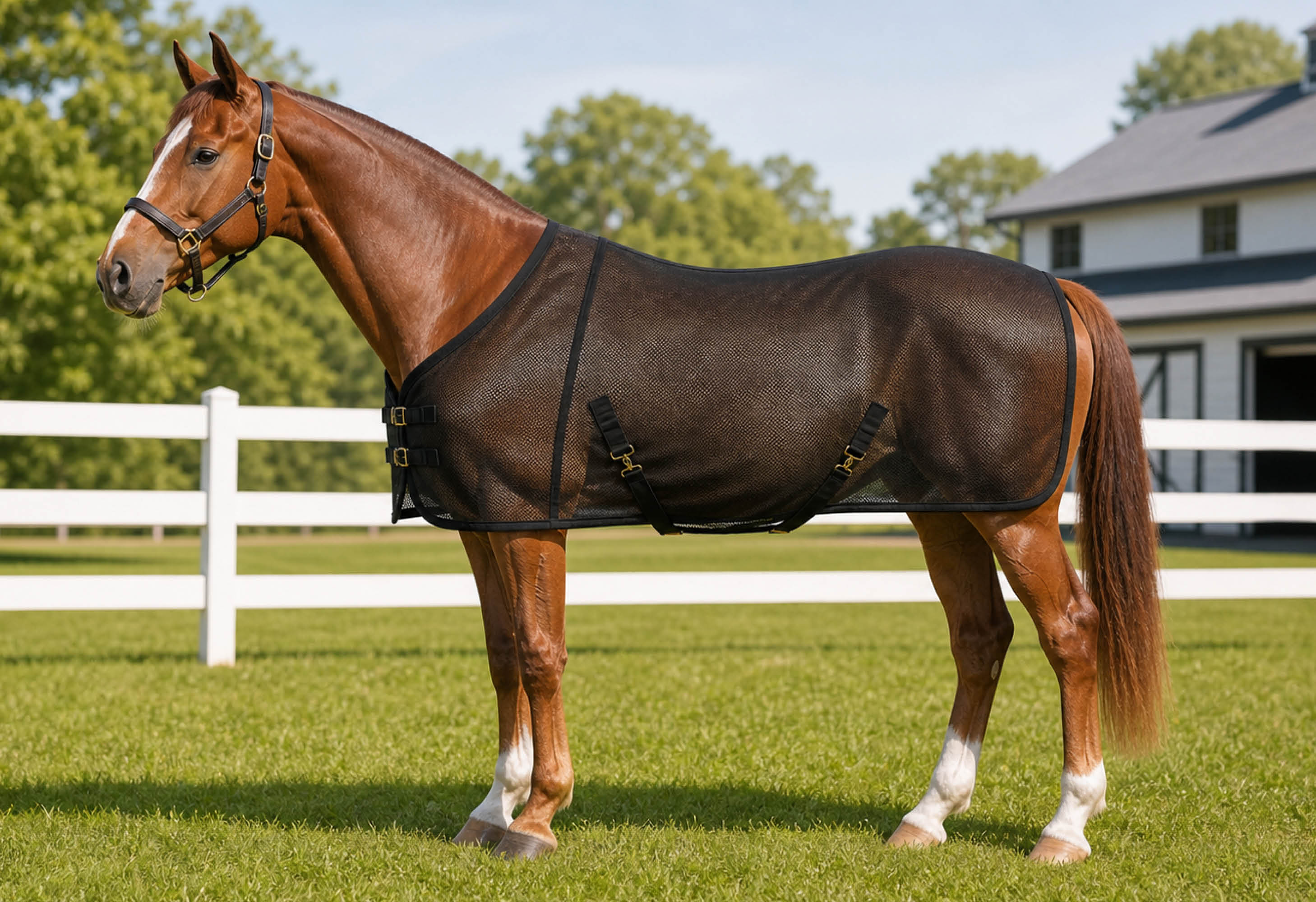 AeroGuard black breathable mesh summer fly sheet for horses - product image 11