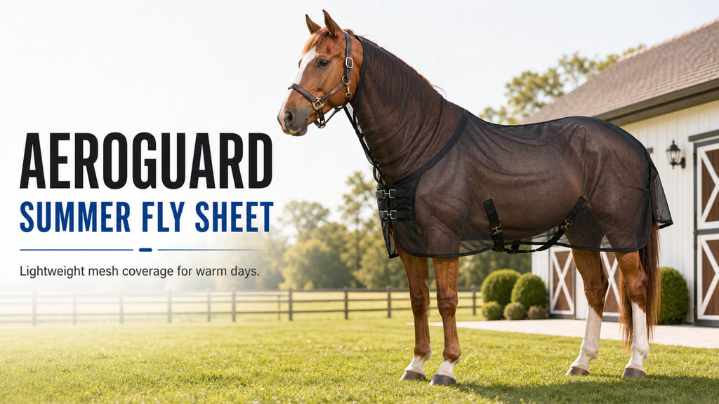 AeroGuard black breathable mesh summer fly sheet for horses - product image 13