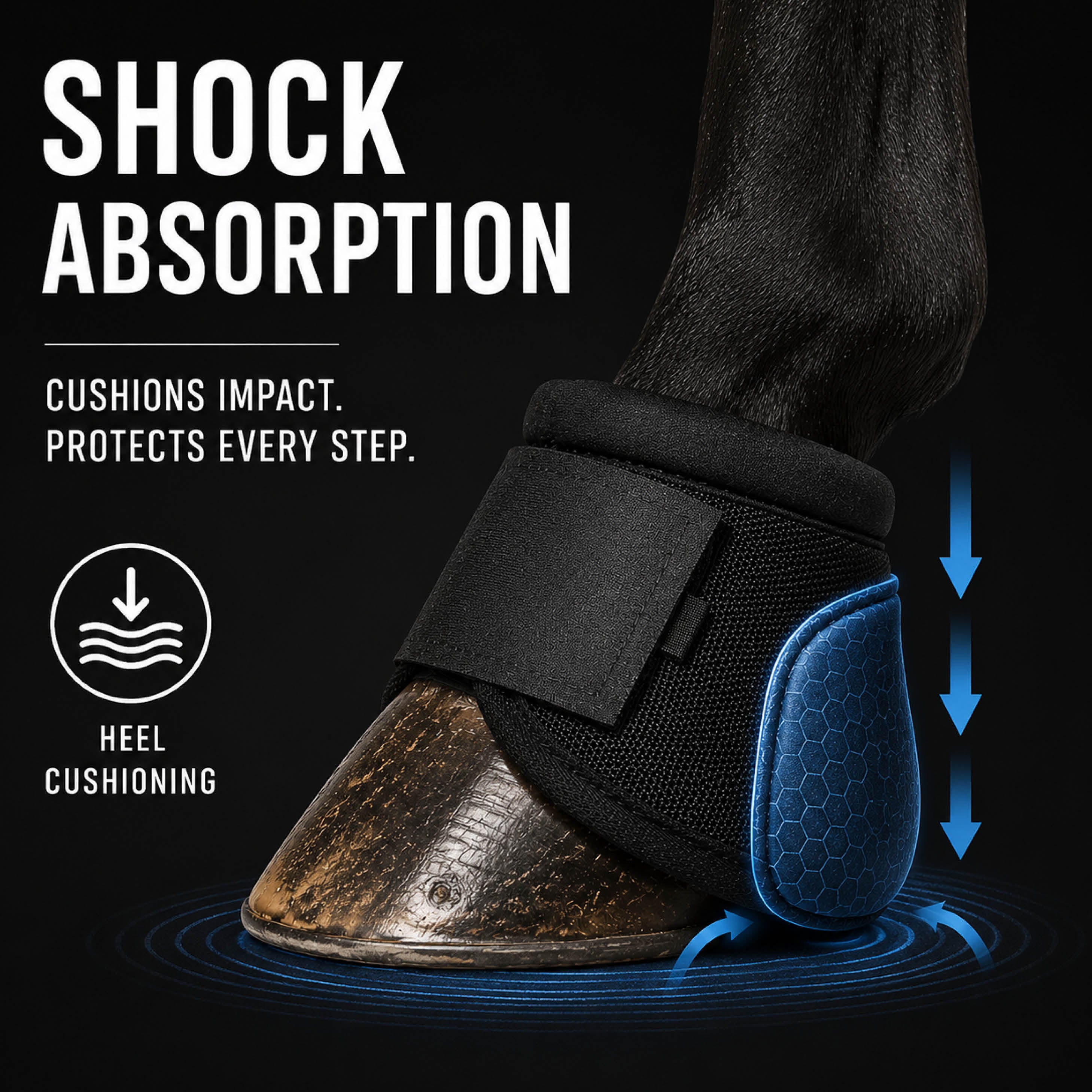 Hoovra Stride Shield contoured bell boots for horse hoof protection - product image 06