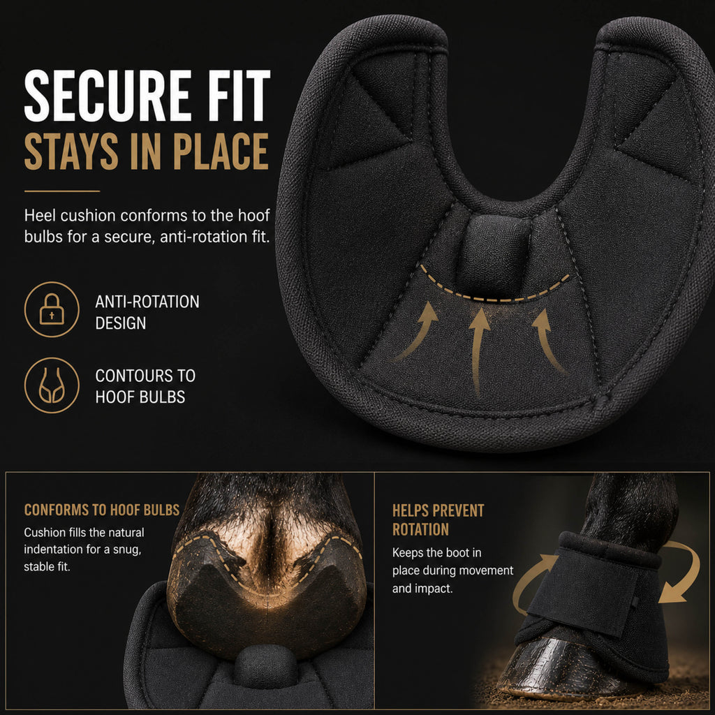 Hoovra Stride Shield contoured bell boots for horse hoof protection - product image 07