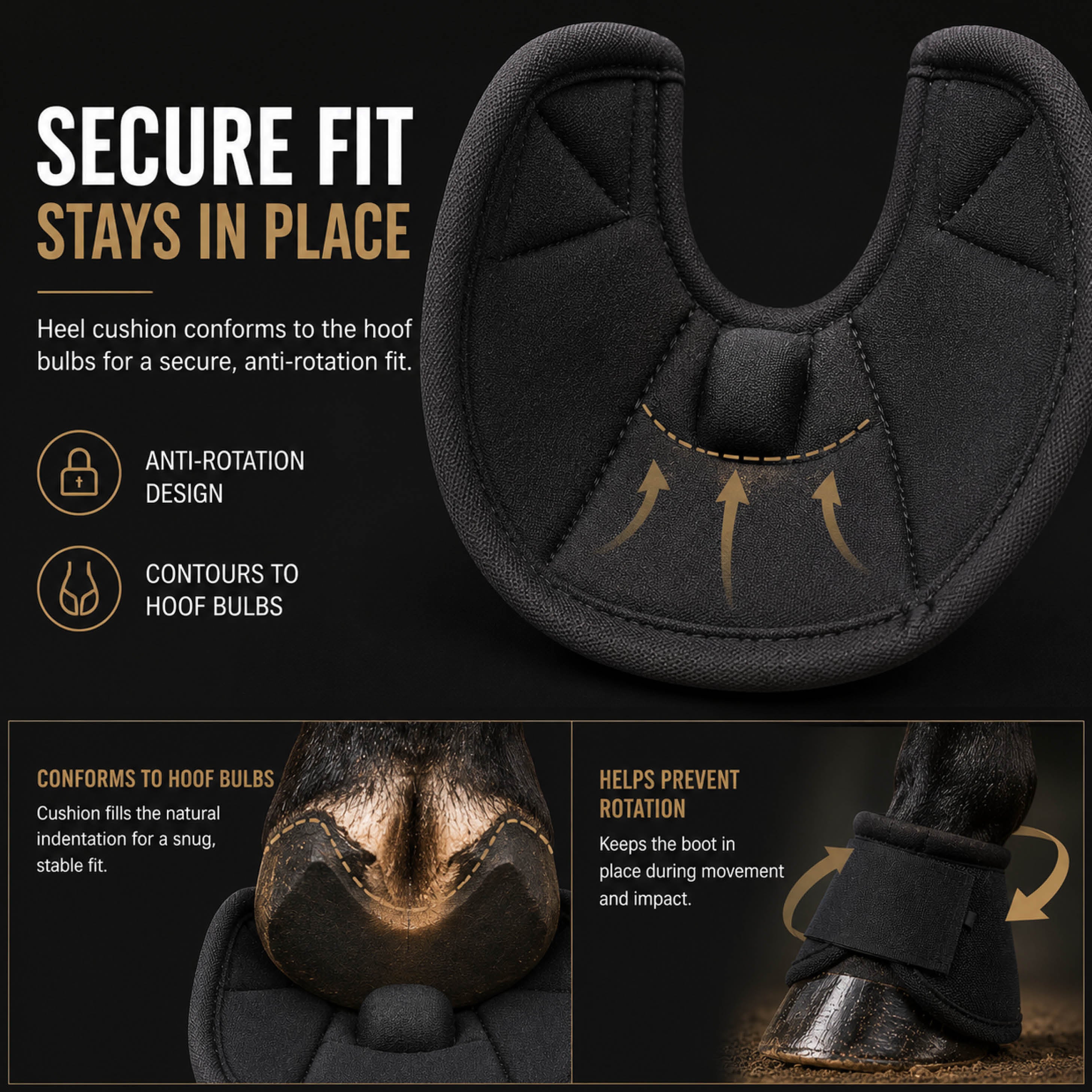 Hoovra Stride Shield contoured bell boots for horse hoof protection - product image 07