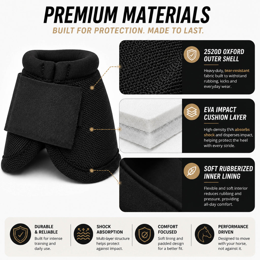 Hoovra Stride Shield contoured bell boots for horse hoof protection - product image 08