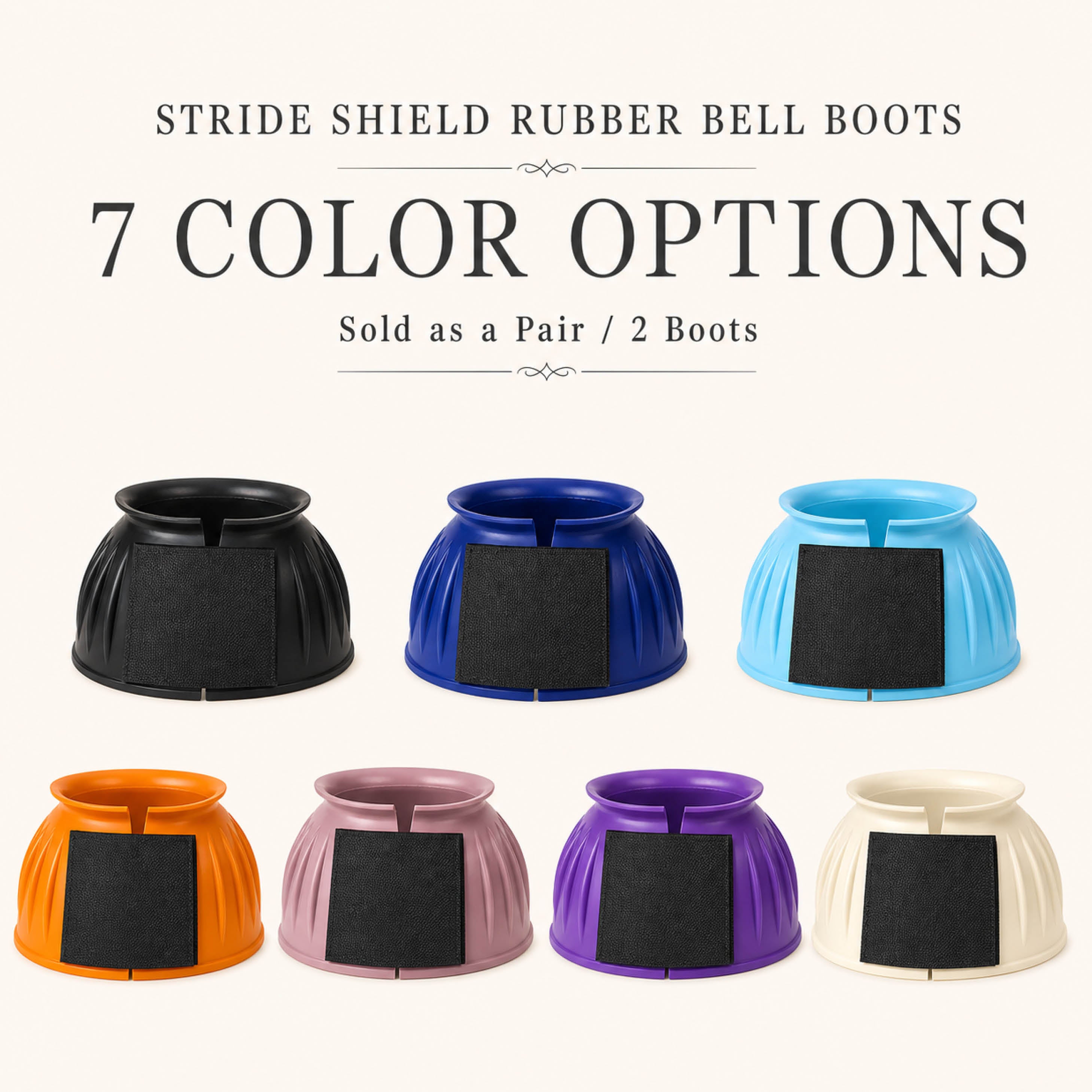 Stride Shield rubber bell boots for horse hoof protection - product image 07