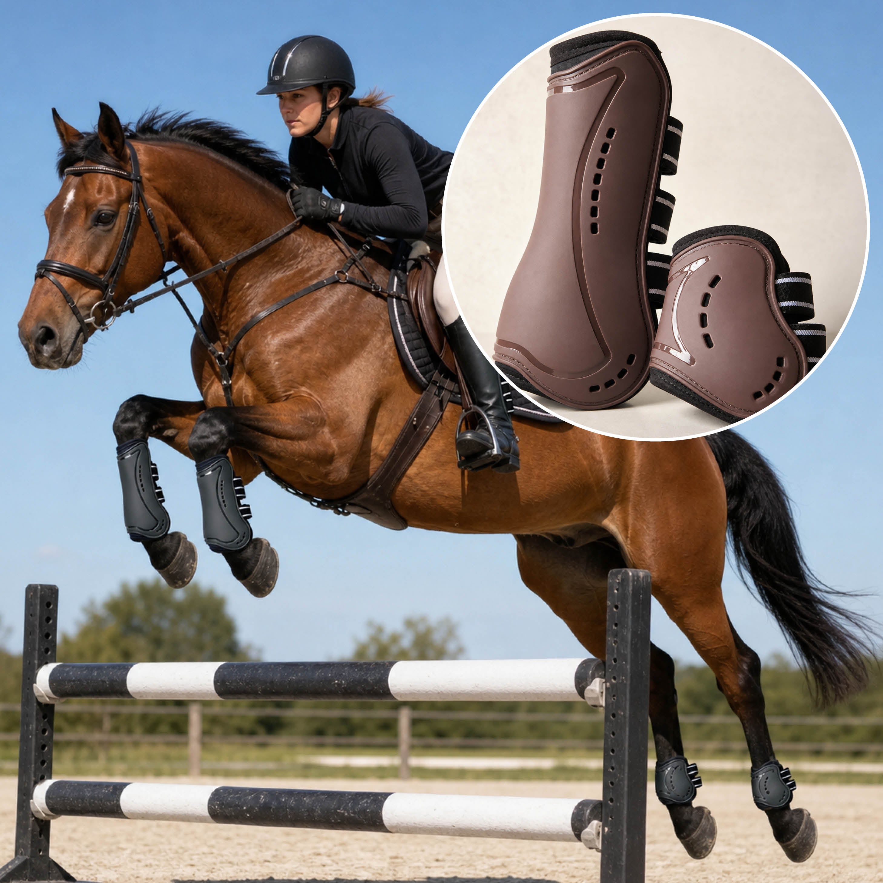 Stride Shield vented tendon and fetlock boot set for horses - product image 01